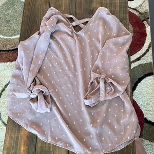 Maurices 1x see-through blouse with cross detail on back